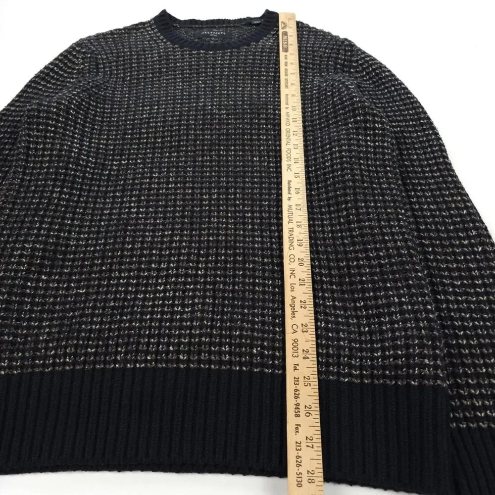 ALLSAINTS Wool Larkk Crew Sweater Chunky Knit Minimal Grunge Streetwear Indie